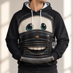 Friendly Vintage Black Truck Face Birthday Gift for Road Trip Fans and Car Loving Families All-over Print Hoodie (Lightweight)