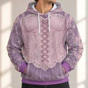 Lavender Lace-Up Princess Bodice Look for Fairytale Parties and Halloween Cosplay All-over Print Hoodie (Lightweight)