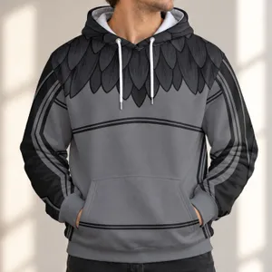 Dark Feathered Gray Costume Surface for Halloween Cosplay and Dedicated Gaming Fans All-over Print Hoodie (Lightweight)
