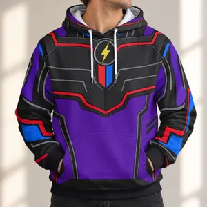 Purple And Black Space Ranger Costume Look For Halloween Parties And Toy-Themed Events All-over Print Hoodie (Lightweight)