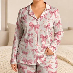Pink Ribbon Bows for Cozy Bedtime and Sweet Everyday Moments for Little Girls Satin Pajamas Set