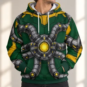 Green Mechanical Tentacle Armor for Halloween Cosplay and Fan Events All-over Print Hoodie (Lightweight)