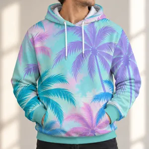 Pastel Palm Tree Silhouettes for Relaxed Tropical Getaways and Everyday Escapes All-over Print Hoodie (Lightweight)