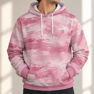 Rose Pink Abstract Brushstroke Texture for Casual Spring Autumn Outings and Everyday Wear All-over Print Hoodie (Lightweight)