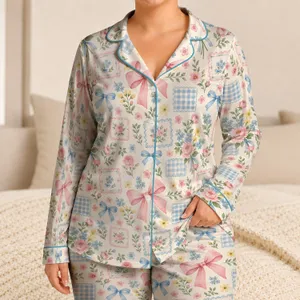 Pastel Bows And Cottage Florals For Romantic Springtime Gift Giving For Her Satin Pajamas Set
