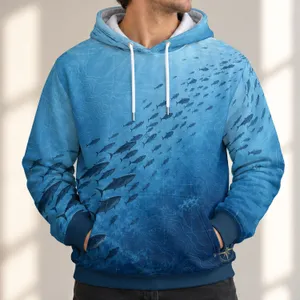 Bluewater Fish Compass Topography for Offshore Anglers and Weekend Fishing Adventures All-over Print Hoodie (Lightweight)