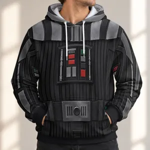 Black Sci-Fi Villain Armor Look for Conventions, Cosplay Events and Fan Gatherings All-over Print Hoodie (Lightweight)