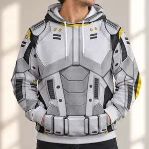 White Sci-Fi Armored Trooper Costume Details For Cosplay Events And Fan Gatherings All-over Print Hoodie (Lightweight)