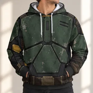 Green Armored Bounty Hunter Gear for Cosplay, Conventions, Fan Events and Collectors All-over Print Hoodie (Lightweight)