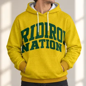 Golden Gridiron Nation Collegiate Lettering for Game Day and Everyday Wear All-over Print Hoodie (Lightweight)
