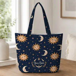 Celestial Sun Moon Stars for Cosmic Birthday Gifts and Everyday Style for Astrology Lovers Quilted Tote Bag