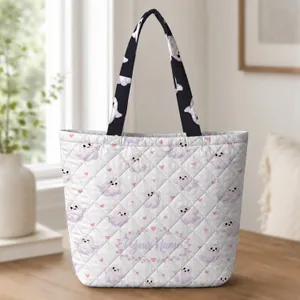 Cute Floating Ghosts for Halloween Parties and Everyday Spooky Style for Her and Friends Quilted Tote Bag