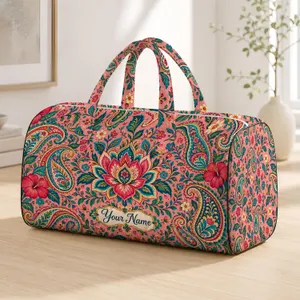 Bohemian Paisley Florals for Colorful Beach Getaways and Relaxed Weekend Travel Quilted Weekend Bag