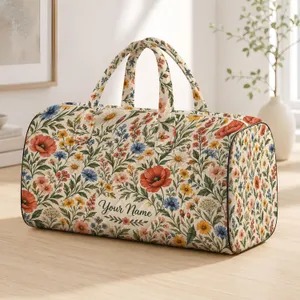 Wildflower Botanical Florals for Beach Getaways, Weekend Escapes and Summer Travel Quilted Weekend Bag