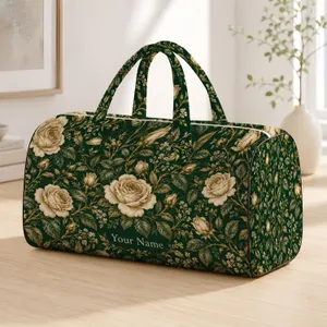 Vintage Rose Garden Florals for Camping Getaways and Relaxed Weekend Escapes Quilted Weekend Bag
