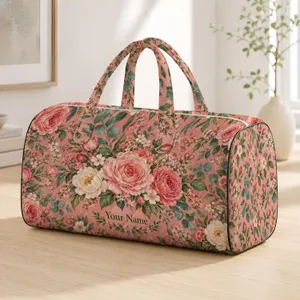 Vintage Rose And Eucalyptus Florals For Romantic Beach Getaways And Travel Quilted Weekend Bag