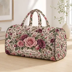 Romantic Rose Garden Florals for Weekend Getaways and Everyday Travel Companions Quilted Weekend Bag