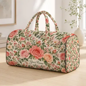 Romantic Rose Garden Florals for Weekend Getaways, Beach Days and Everyday Travel Quilted Weekend Bag
