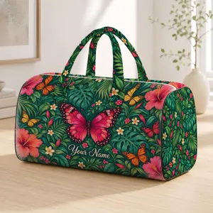 Tropical Butterflies And Lush Botanicals For Beach Days And Weekend Getaways Quilted Weekend Bag