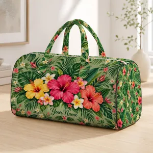 Tropical Hibiscus And Plumeria Blooms For Yoga Retreats, Beach Days And Vacations Quilted Weekend Bag