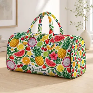 Tropical Citrus And Dragon Fruit For Sunny Getaways And Fresh Summer Travel Adventures Quilted Weekend Bag