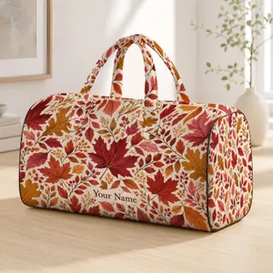 Autumn Leaves in Rust and Gold for Cozy Weekend Getaways and Seasonal Travel Lovers Quilted Weekend Bag