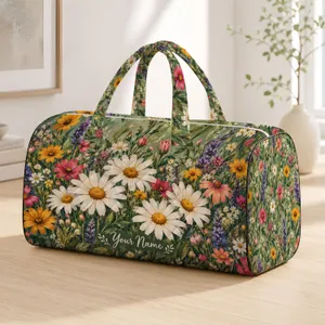Colorful Daisy Wildflowers for Cheerful Weekend Getaways and Garden-Loving Travelers Quilted Weekend Bag