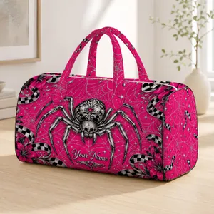 Hot Pink Silver Spiderweb Starburst Style for Bold Weekend Getaways and Night-Out Looks Quilted Weekend Bag