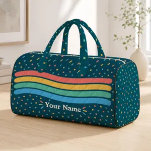 Layered Rainbow Stripe Travel Style for Beach Days and Cheerful Weekend Getaways Quilted Weekend Bag