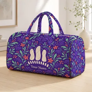 Violet And Mint Abstract Motif For Colorful Weekend Getaways And Everyday Travel Quilted Weekend Bag