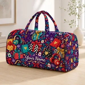 Colorful Holiday Gift Bags and Headphones for Festive Winter Getaways and Shopping Quilted Weekend Bag