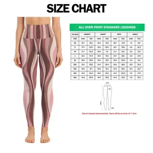 Blush Pink and Taupe Vertical Stripes for Yoga, Pilates and Everyday Active Style Leggings