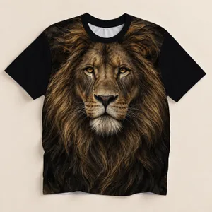 Regal Lion Portrait for Bold Everyday Style, Wildlife Enthusiasts and Nature Lovers All-over Print Unisex T-shirt