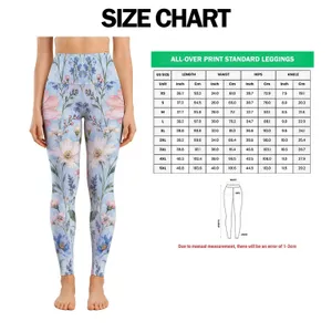 Light Blue Wildflower Blooms for Yoga, Pilates and Relaxed Everyday Studio Sessions Leggings