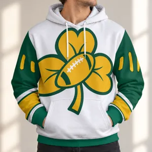 Shamrock Football Collegiate Spirit for Game Day and St. Patrick’s Season Fans All-over Print Hoodie (Lightweight)