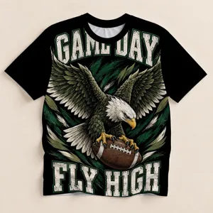 Bald Eagle Football Spirit for Game Day Tailgates and Outdoor Sports Fans All-over Print Unisex T-shirt