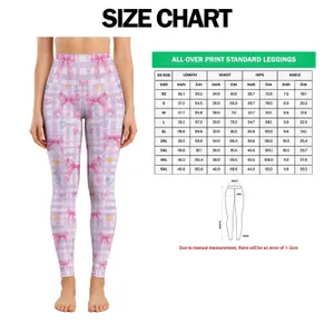 Lavender Gingham Hearts and Pink Bows for Yoga, Pilates, and Everyday Outings Leggings