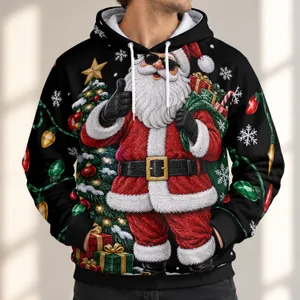 Santa, Christmas Tree And Gift Scene For Festive Holiday Gatherings And Winter Cheer All-over Print Hoodie (Lightweight)
