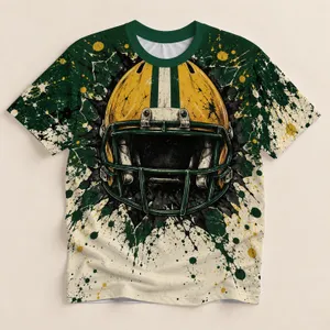 Green And Gold Football Helmet For Game Day Tailgates And Dedicated Sports Fans All-over Print Unisex T-shirt