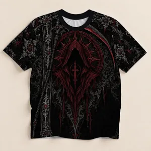 Gothic Reaper And Crimson Scythe For Halloween Nights And Heavy Metal Festivals All-over Print Unisex T-shirt