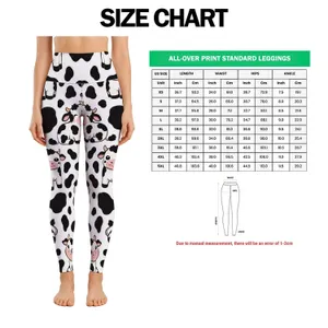 Cute Cartoon Cows And Black Holstein Spots For Yoga, Pilates, And Everyday Wear Leggings