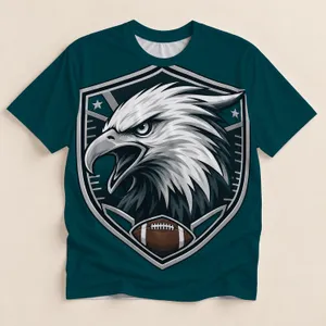 Eagle Football Spirit Crest for Game Day Tailgating and Dedicated Gridiron Fans All-over Print Unisex T-shirt