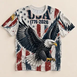 American Eagle Flag Tribute for Independence Day Celebrations and Summer Gatherings All-over Print Unisex T-shirt