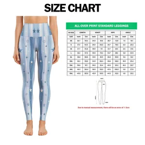 Pale Blue Starry Stripes for Yoga, Pilates, and Everyday Active Lifestyle Wear Leggings