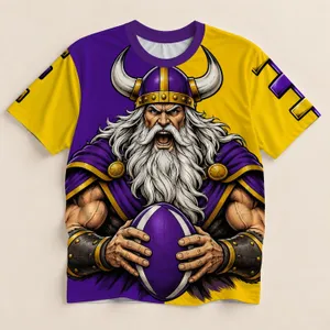 Viking Warrior Rugby Ball Artwork for Game Day and Bold Norse Style Fans All-over Print Unisex T-shirt
