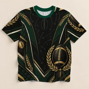 Evergreen Football Uniform Motifs for Game Day and School Spirit Youth Style All-over Print Unisex T-shirt