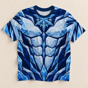 Ice Crystal Muscle Suit for Winter Adventures, Cosplay, and Cold-Weather Fun All-over Print Unisex T-shirt