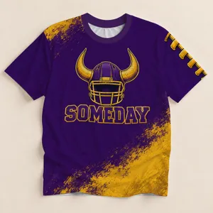 Horned Football Helmet and Someday Message for Game Day Fans and Sports Lovers All-over Print Unisex T-shirt