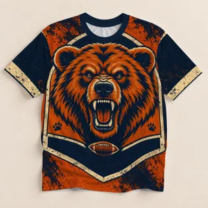 Roaring Bear Vintage Athletic Badge for Game Day and Tailgate Fans All-over Print Unisex T-shirt
