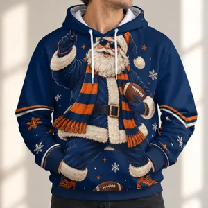 Santa Football Holiday Cheer for Christmas Game Day and Winter Festivities for Fans All-over Print Hoodie (Lightweight)